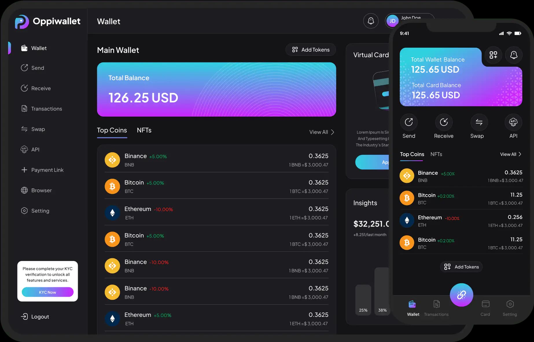 OppiWallet Dashboard